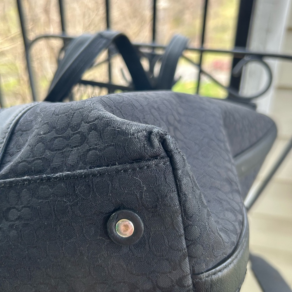 Coach❤️Hampton Black Signature Monogram X-Large Tote/Laptop Bag - Picture 14 of 15
